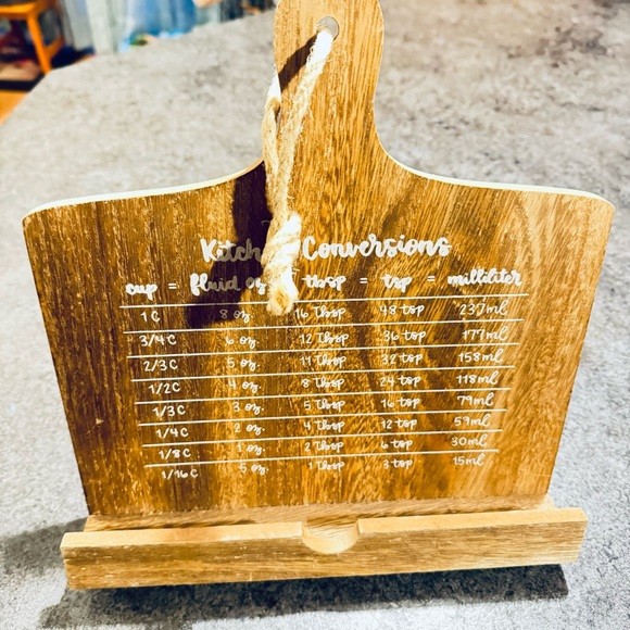 Cookbook Stand w/Measurement Conversions + Morning Culture Cutting Board - Picture 1 of 4